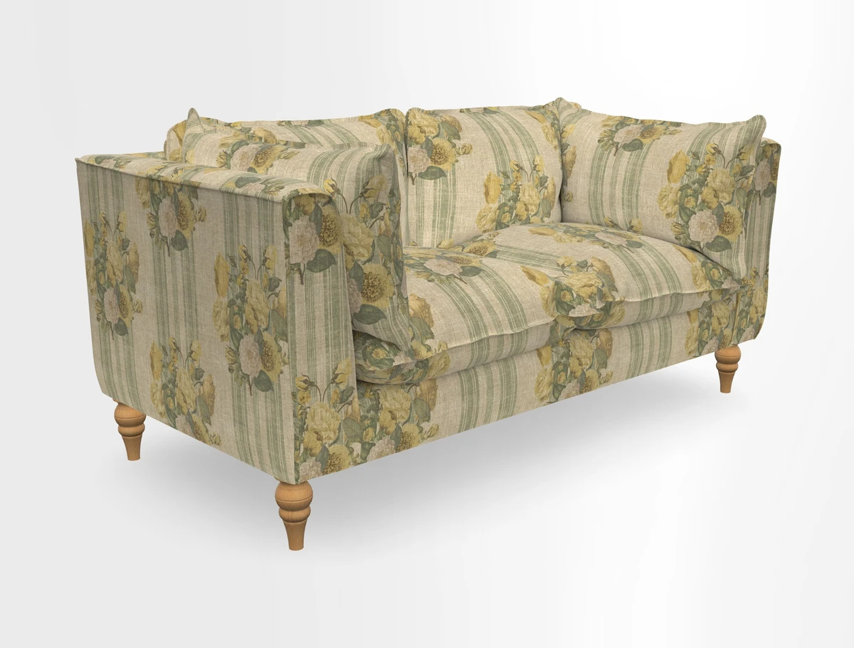 Aysgarth 3 Seater Sofa in Furrow Stripe Broad and Furrow Stripe Narrow Sunflower