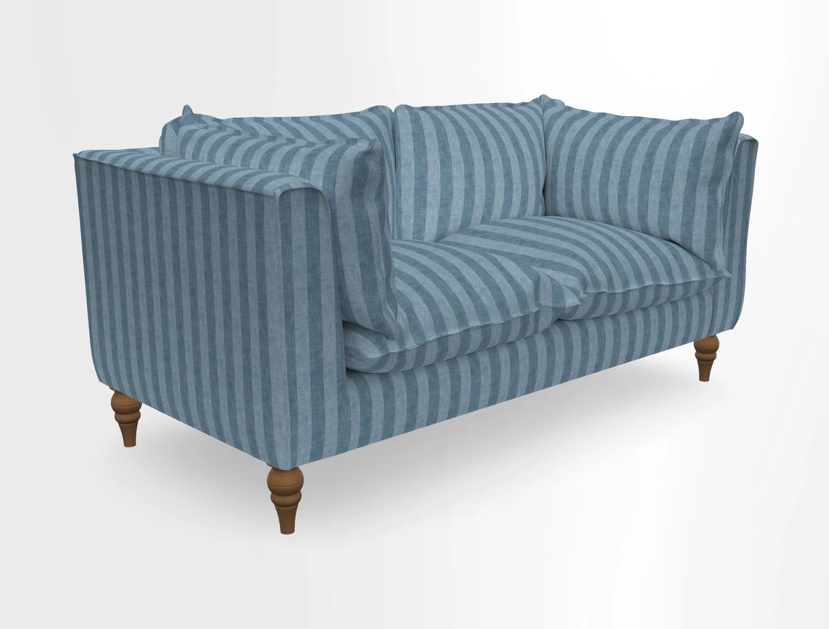 Aysgarth 3 Seater Sofa in Furrow Stripe Broad and Furrow Stripe Narrow Sunflower