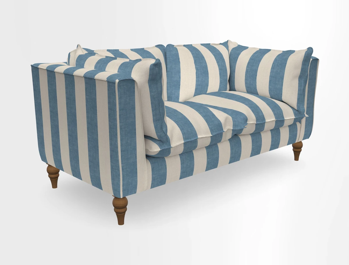 Aysgarth 3 Seater Sofa in Furrow Stripe Broad and Furrow Stripe Narrow Sunflower
