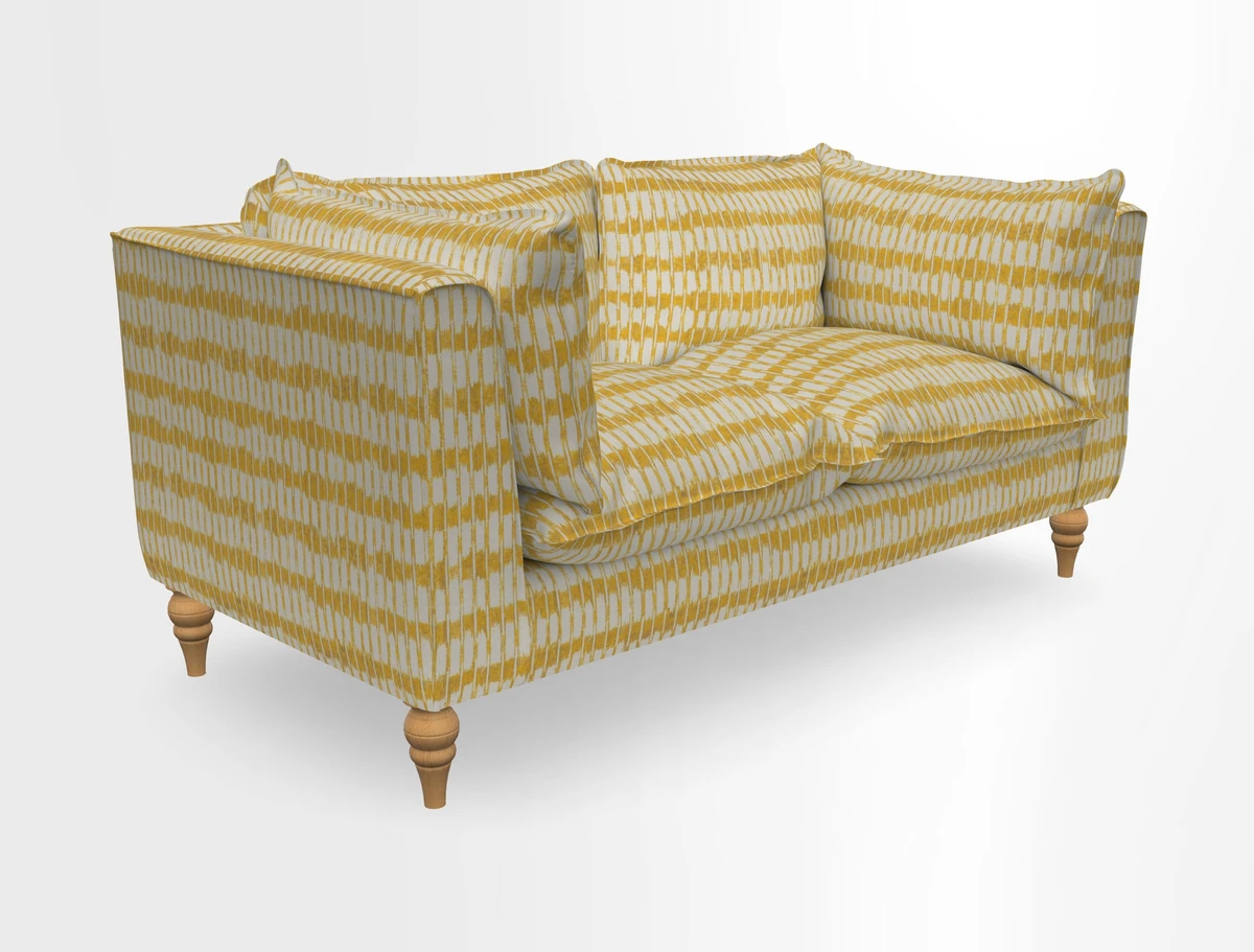 Aysgarth 3 Seater Sofa in Furrow Stripe Broad and Furrow Stripe Narrow Sunflower