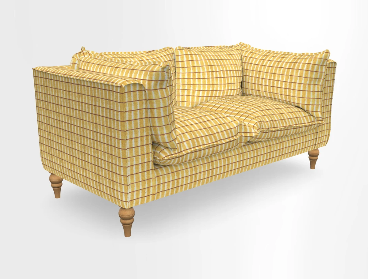 Aysgarth 3 Seater Sofa in Furrow Stripe Broad and Furrow Stripe Narrow Sunflower