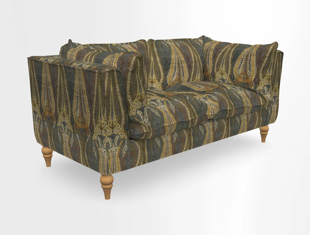 Aysgarth 3 Seater Sofa in Furrow Stripe Broad and Furrow Stripe Narrow Sunflower