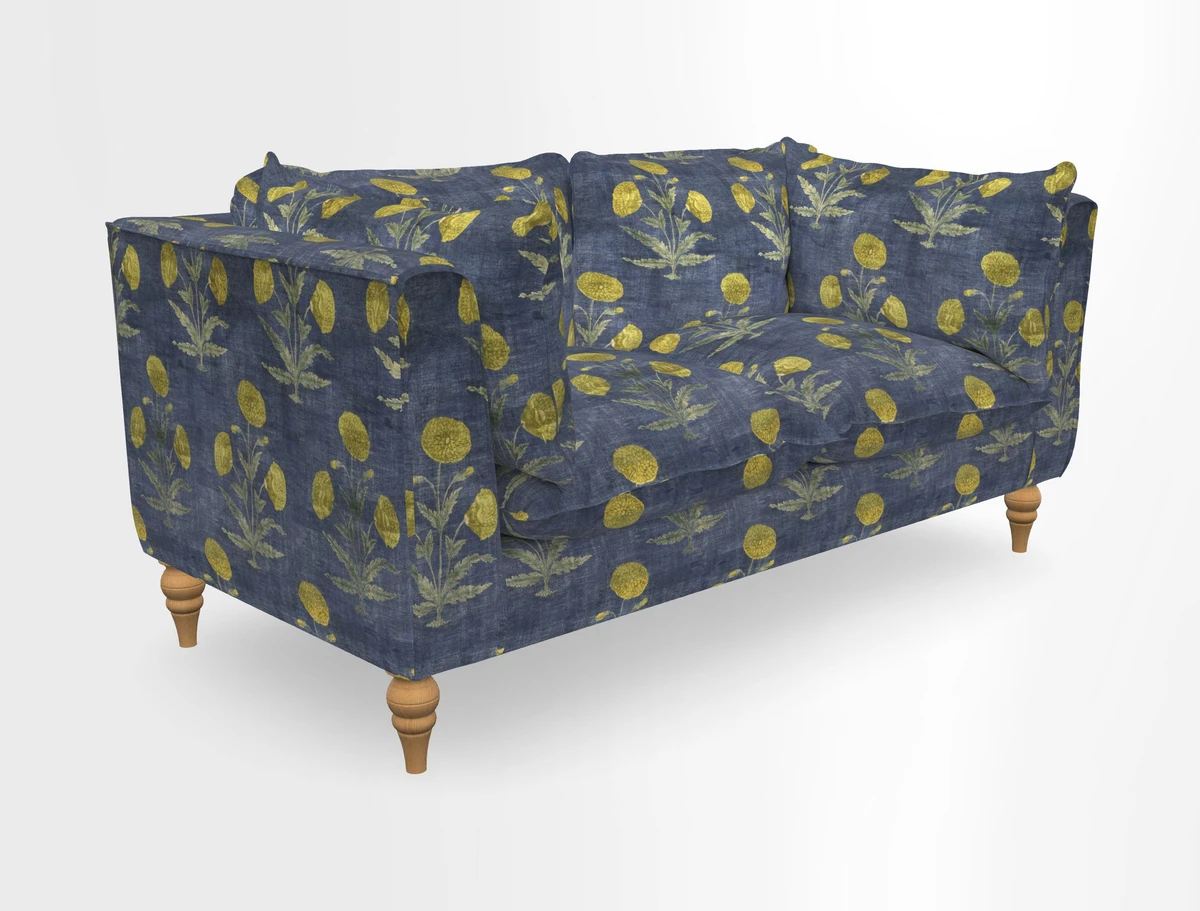 Aysgarth 3 Seater Sofa in Furrow Stripe Broad and Furrow Stripe Narrow Sunflower