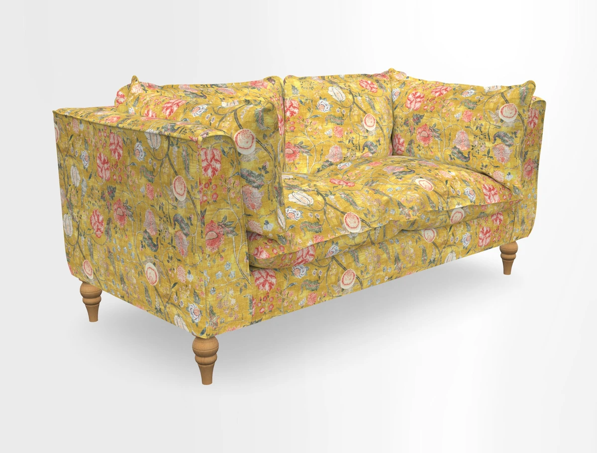 Aysgarth 3 Seater Sofa in Furrow Stripe Broad and Furrow Stripe Narrow Sunflower