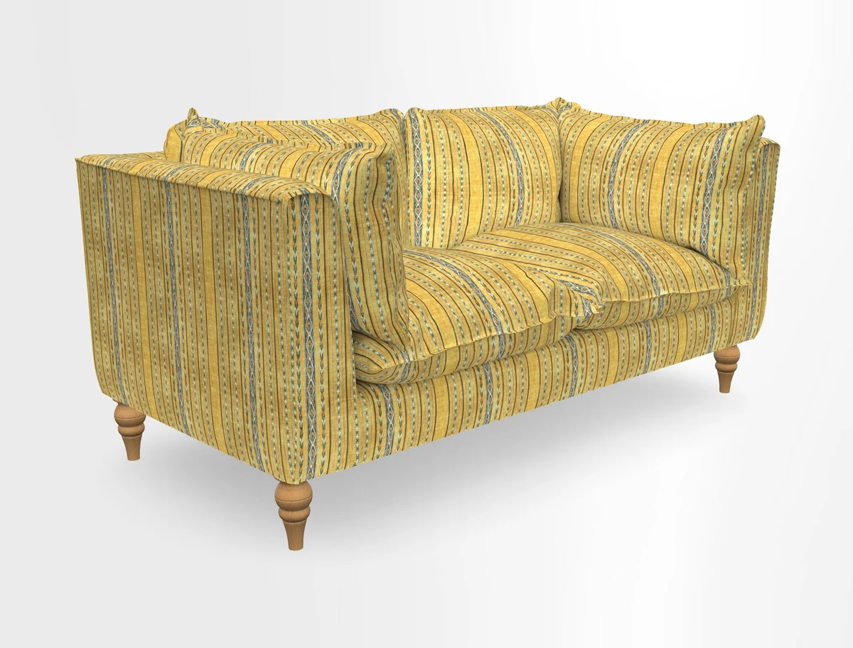 Aysgarth 3 Seater Sofa in Furrow Stripe Broad and Furrow Stripe Narrow Sunflower