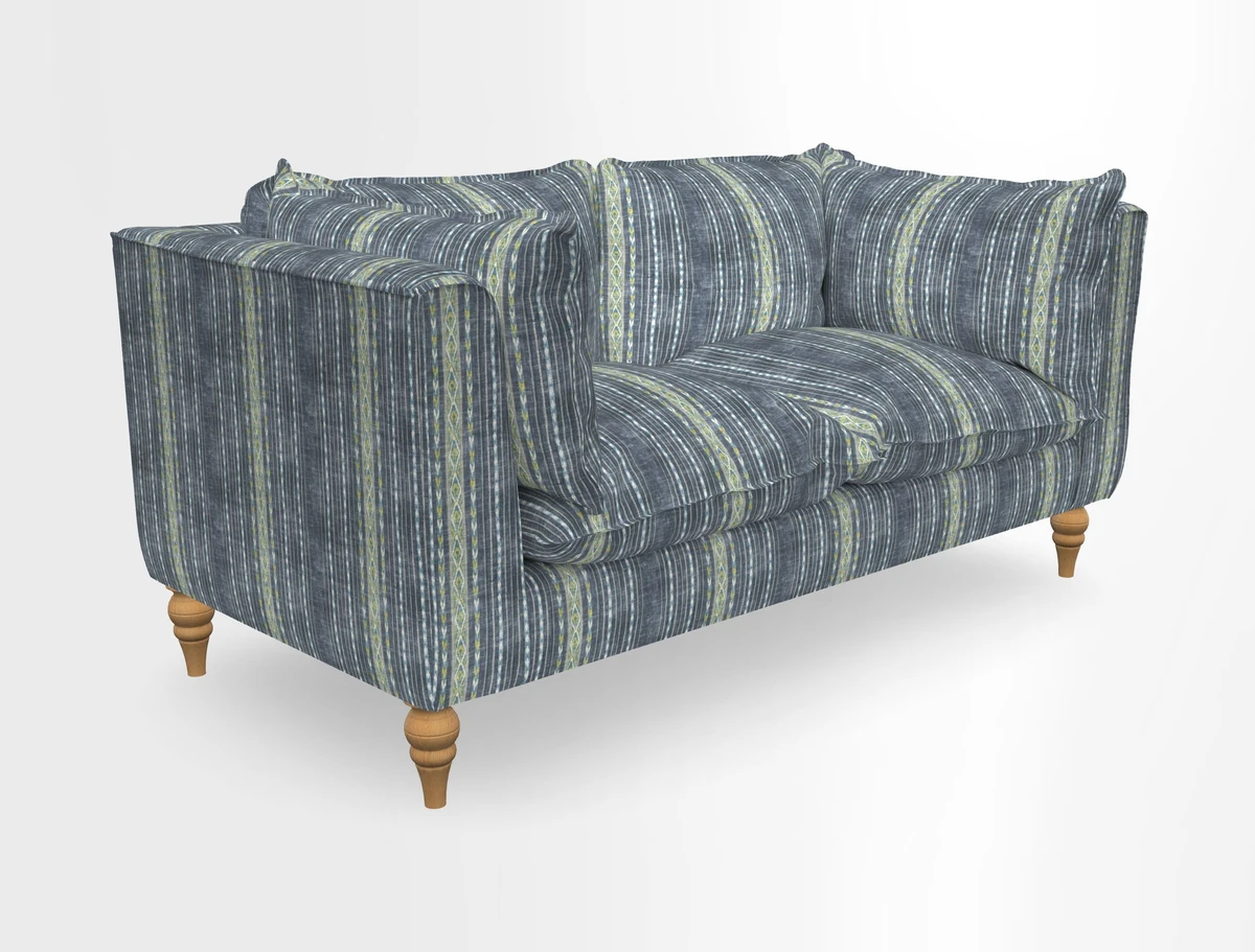 Aysgarth 3 Seater Sofa in Furrow Stripe Broad and Furrow Stripe Narrow Sunflower