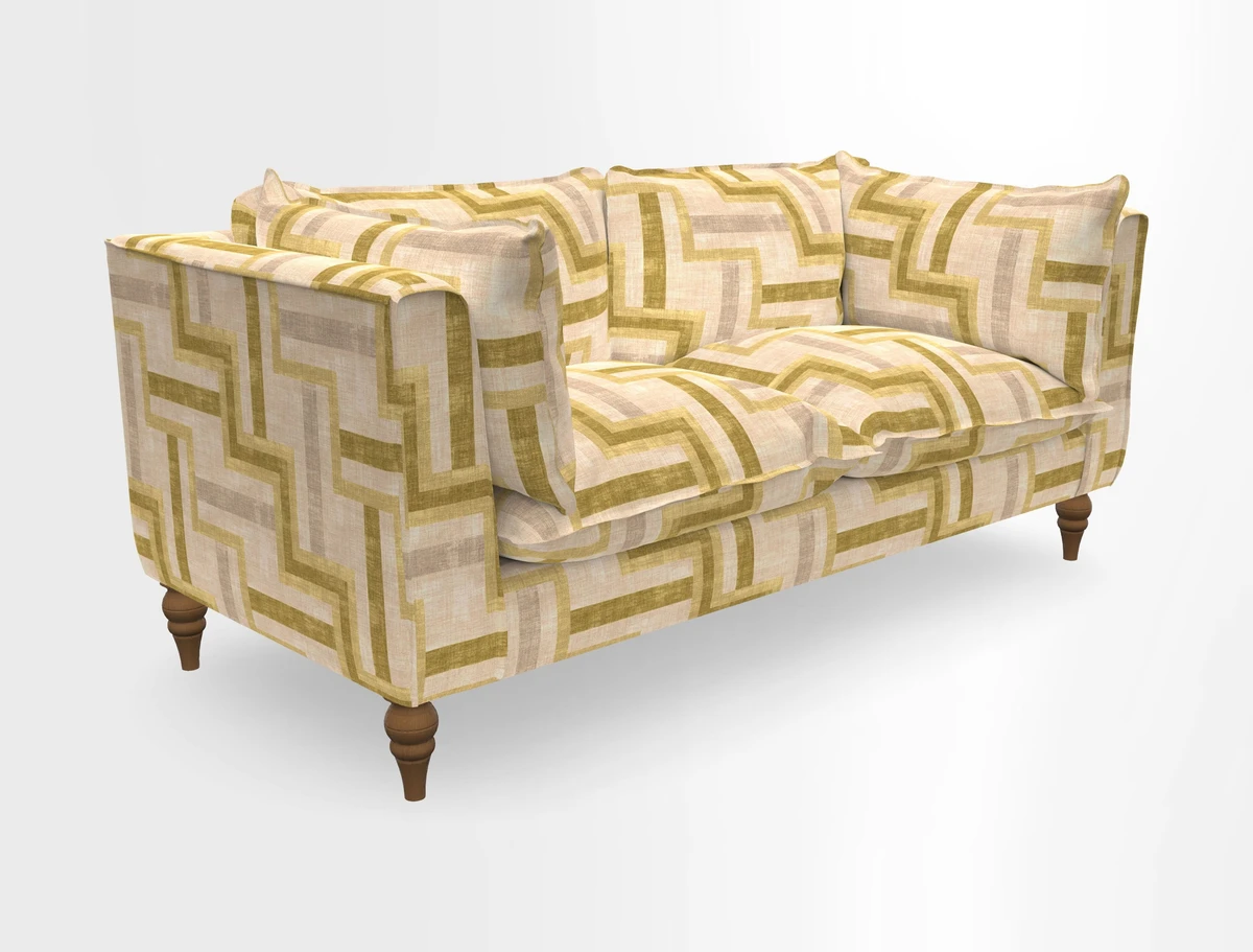 Aysgarth 3 Seater Sofa in Furrow Stripe Broad and Furrow Stripe Narrow Sunflower