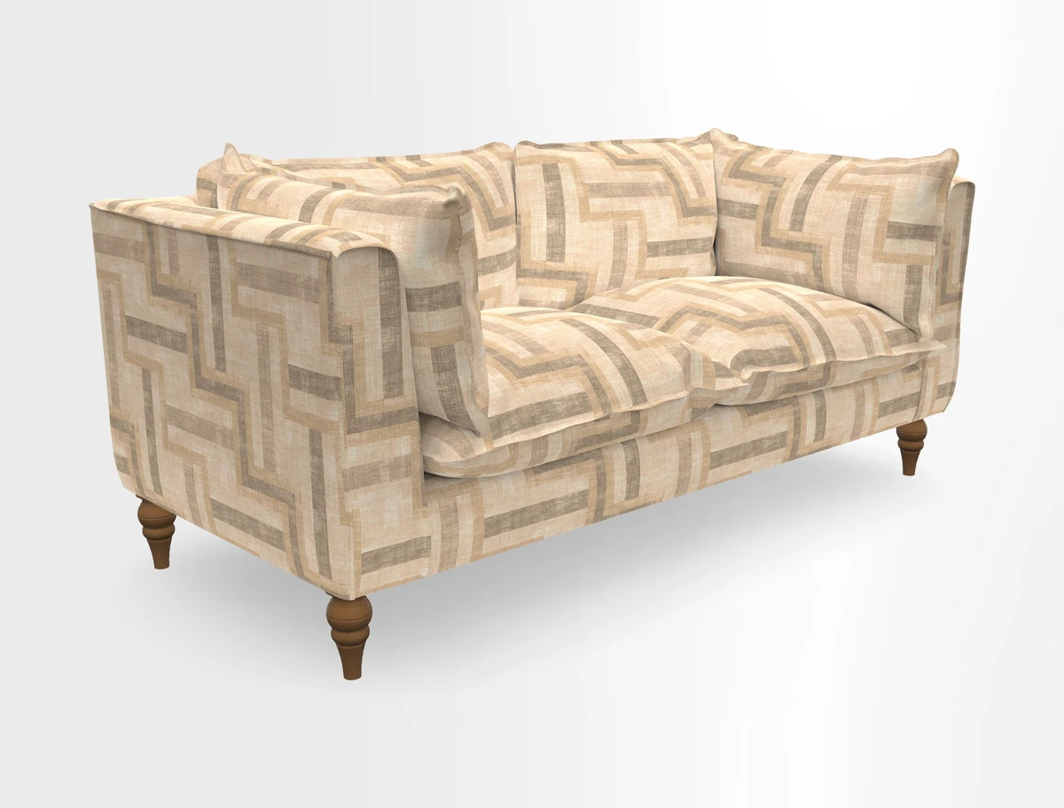 Aysgarth 3 Seater Sofa in Furrow Stripe Broad and Furrow Stripe Narrow Sunflower