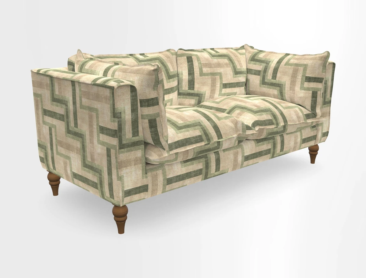 Aysgarth 3 Seater Sofa in Furrow Stripe Broad and Furrow Stripe Narrow Sunflower