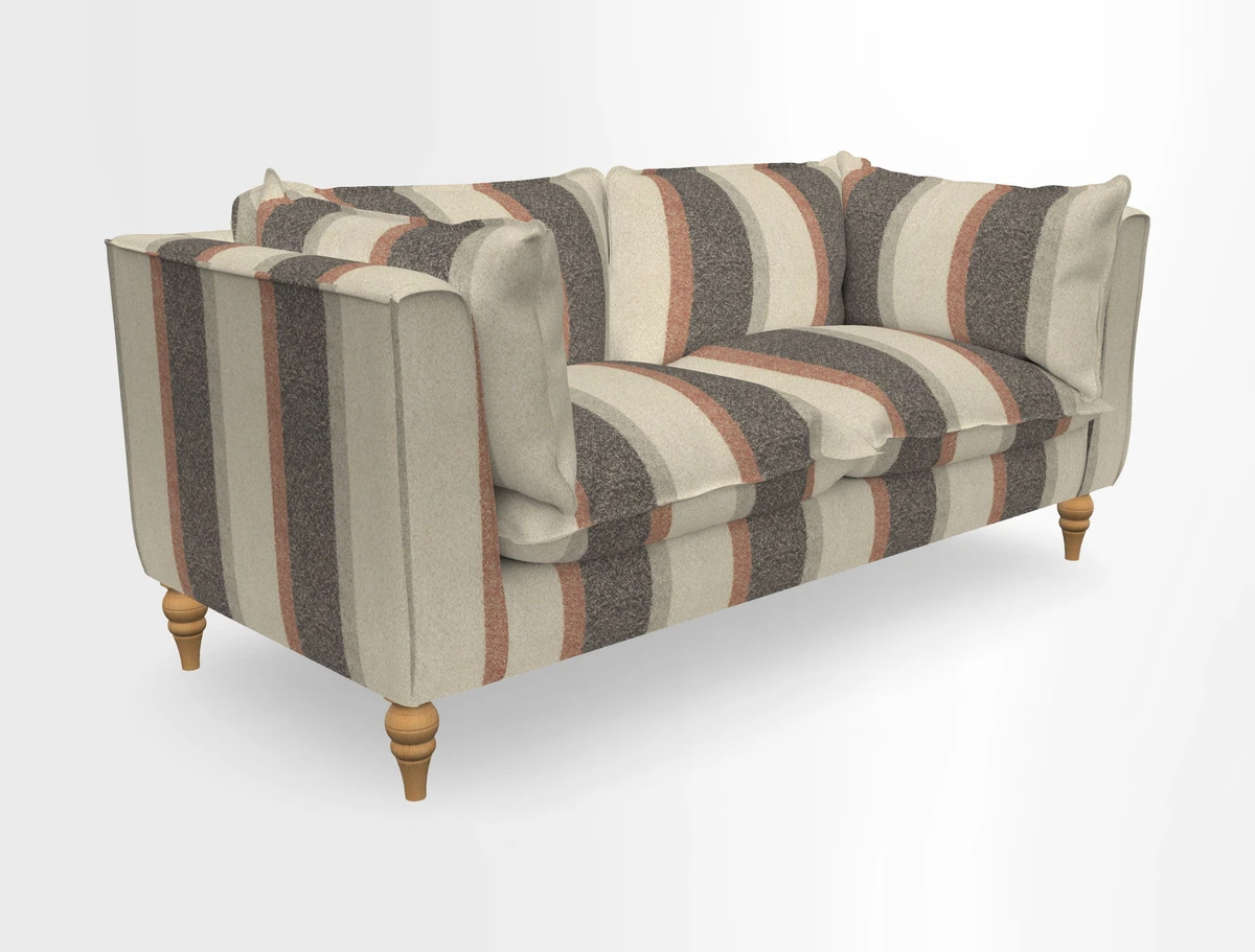 Aysgarth 3 Seater Sofa in Furrow Stripe Broad and Furrow Stripe Narrow Sunflower