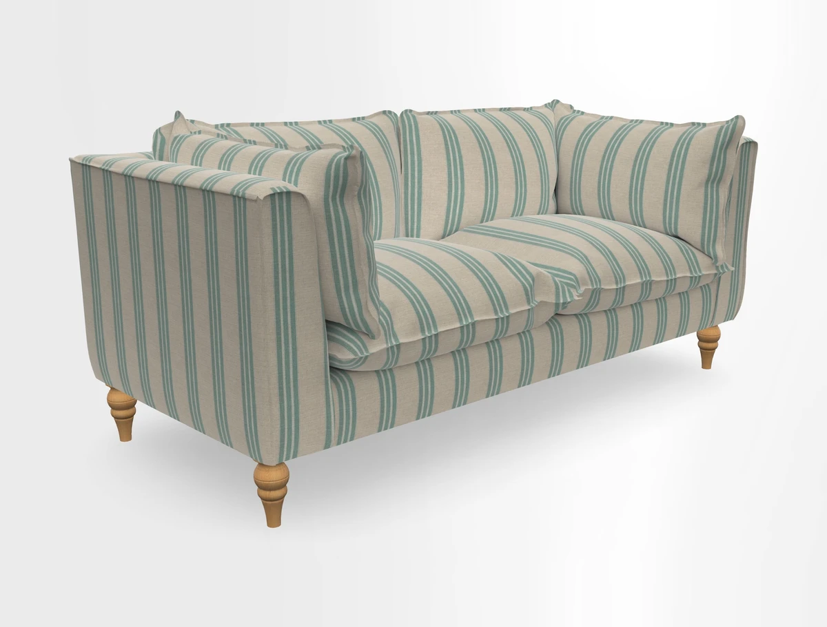 Aysgarth 3 Seater Sofa in Furrow Stripe Broad and Furrow Stripe Narrow Sunflower