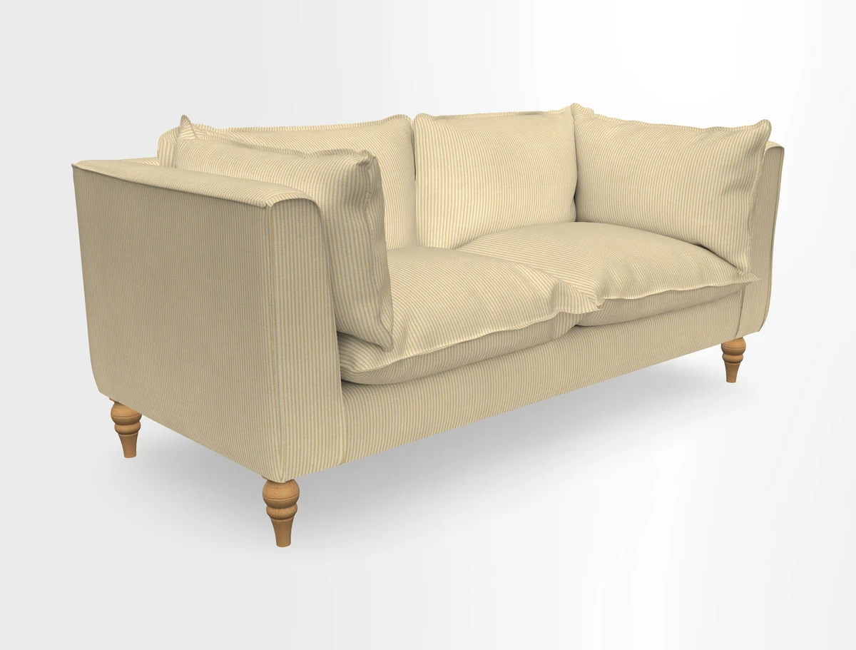 Aysgarth 3 Seater Sofa in Furrow Stripe Broad and Furrow Stripe Narrow Sunflower