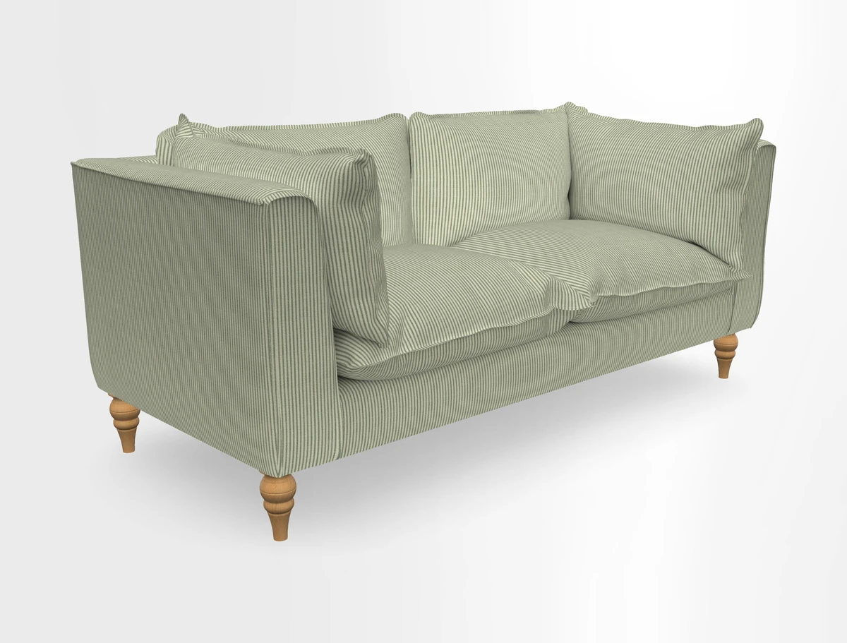 Aysgarth 3 Seater Sofa in Furrow Stripe Broad and Furrow Stripe Narrow Sunflower