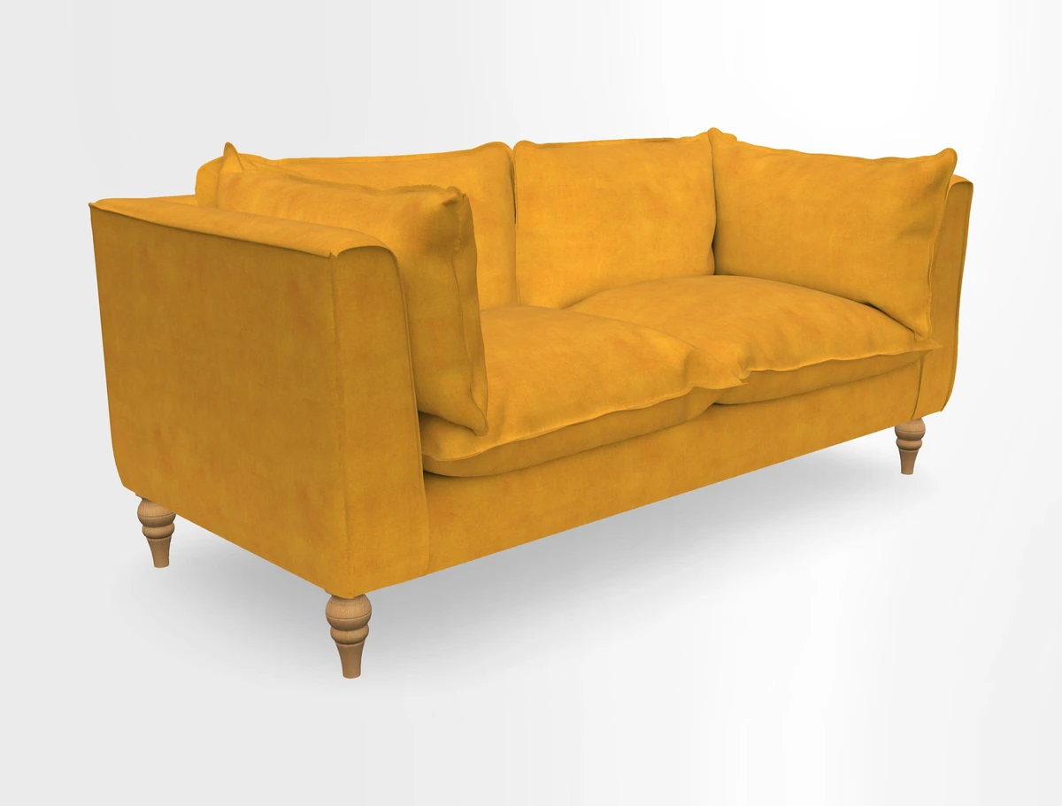Aysgarth 3 Seater Sofa in Furrow Stripe Broad and Furrow Stripe Narrow Sunflower