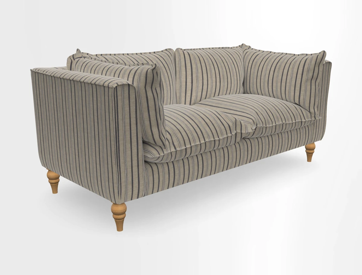 Aysgarth 3 Seater Sofa in Furrow Stripe Broad and Furrow Stripe Narrow Sunflower