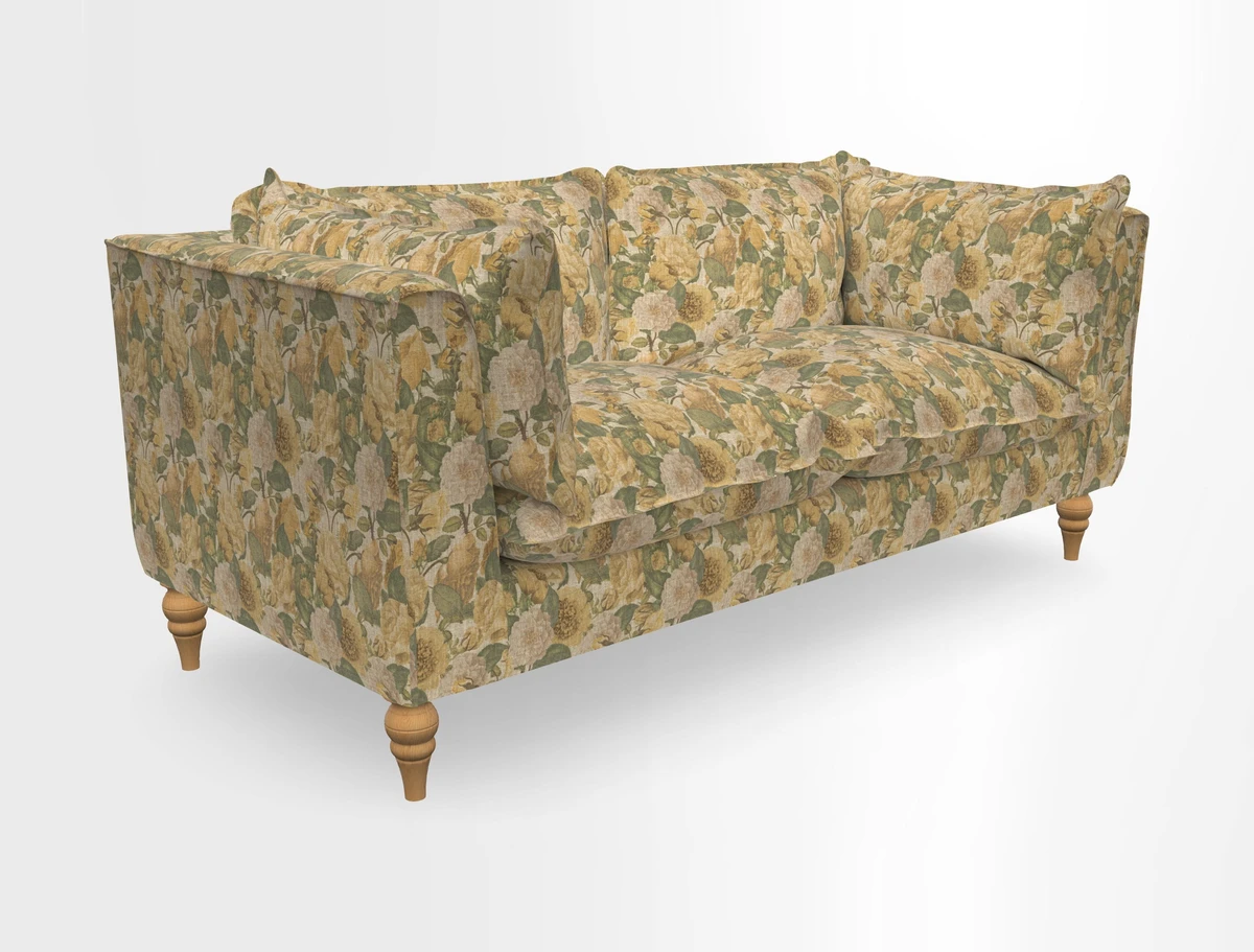 Aysgarth 3 Seater Sofa in Furrow Stripe Broad and Furrow Stripe Narrow Sunflower