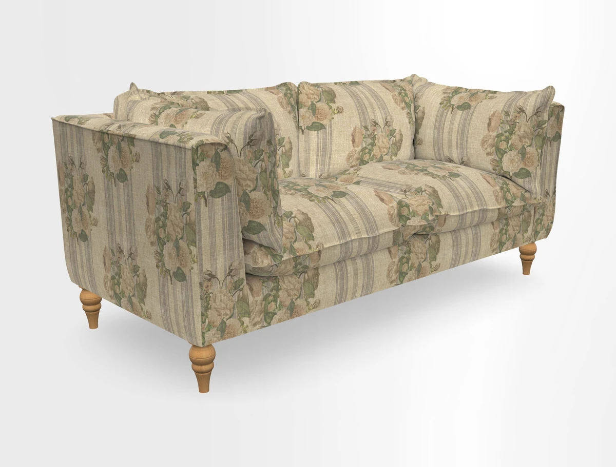 Aysgarth 3 Seater Sofa in Furrow Stripe Broad and Furrow Stripe Narrow Sunflower