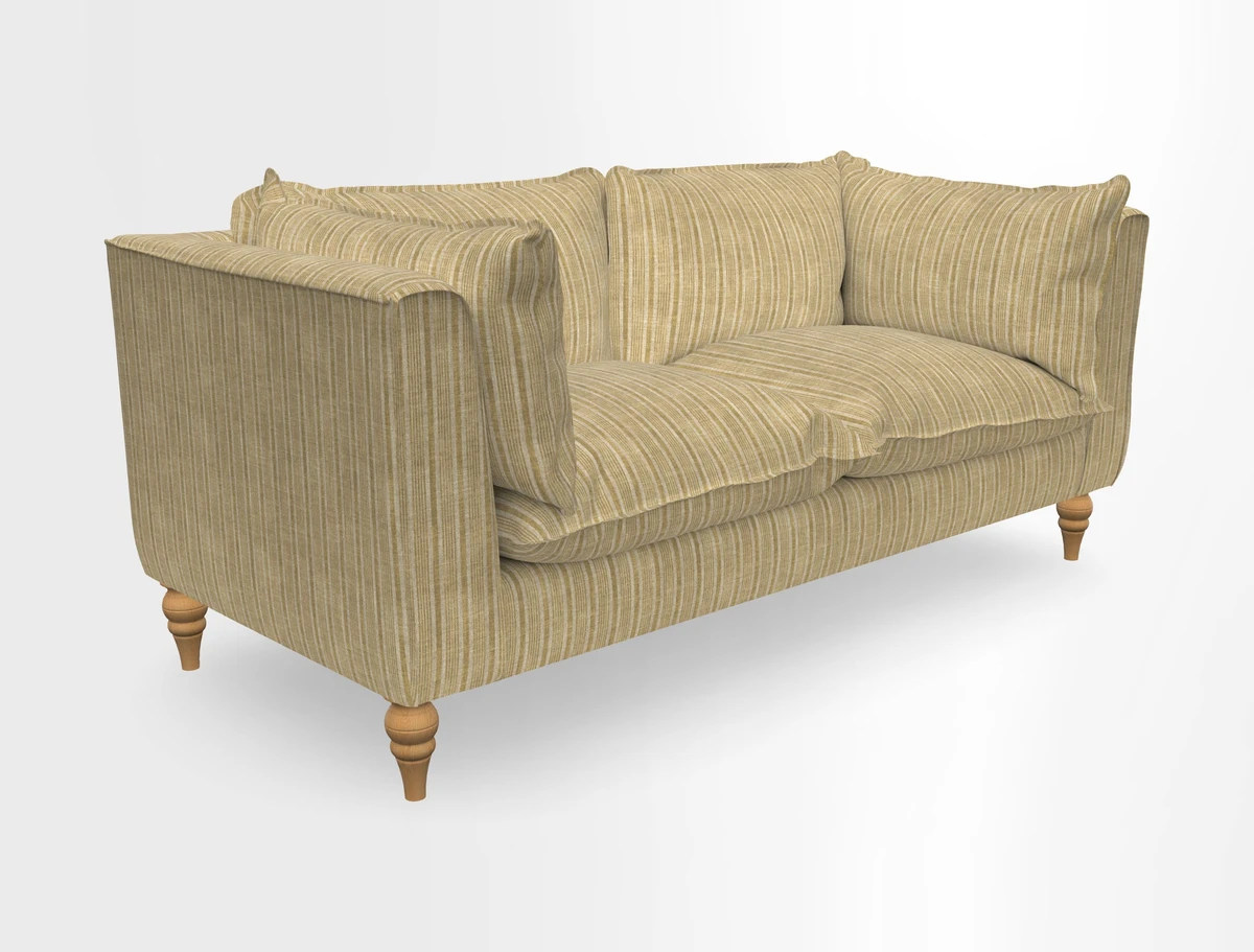 Aysgarth 3 Seater Sofa in Furrow Stripe Broad and Furrow Stripe Narrow Sunflower