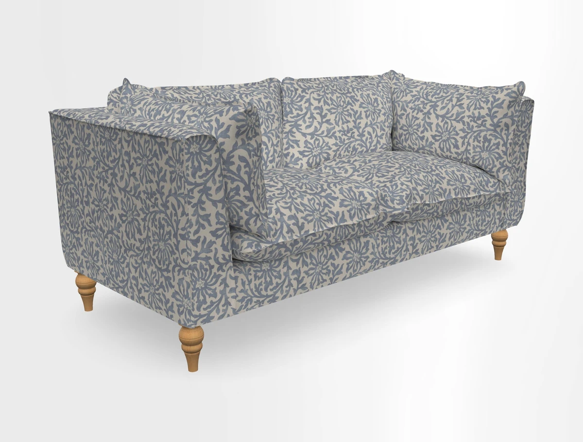 Aysgarth 3 Seater Sofa in Furrow Stripe Broad and Furrow Stripe Narrow Sunflower