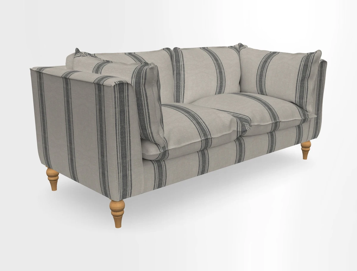 Aysgarth 3 Seater Sofa in Furrow Stripe Broad and Furrow Stripe Narrow Sunflower