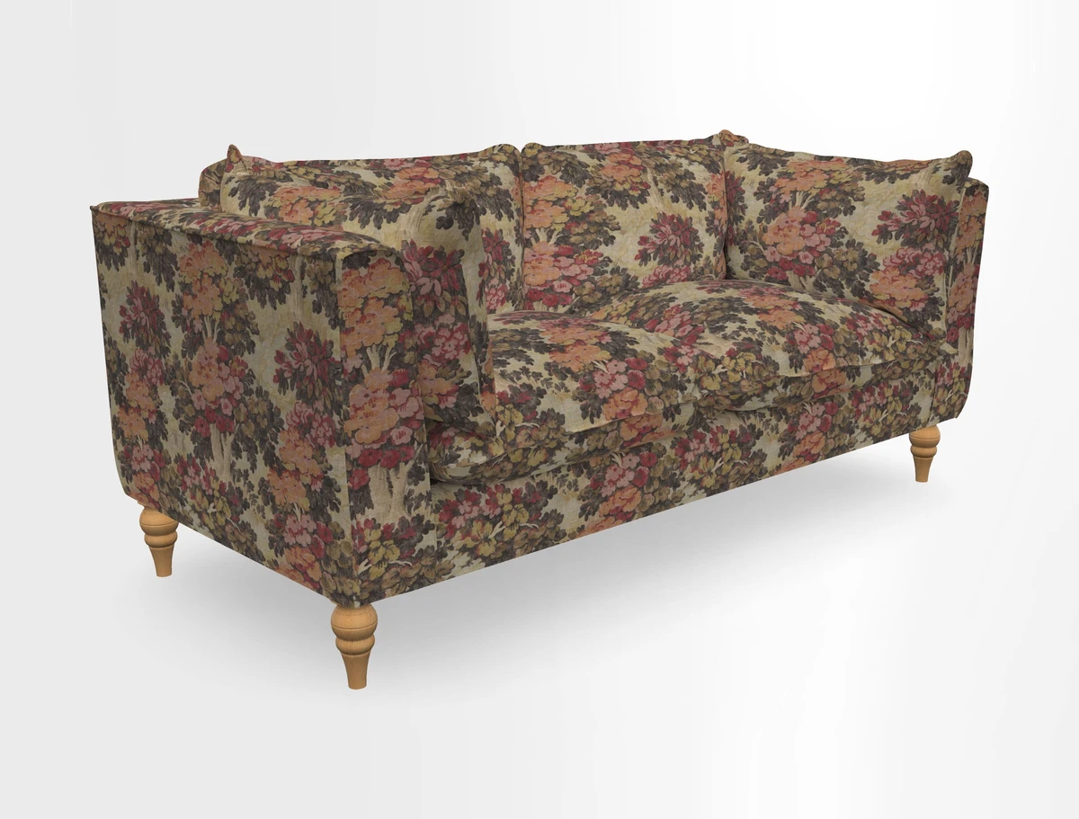 Aysgarth 3 Seater Sofa in Furrow Stripe Broad and Furrow Stripe Narrow Sunflower