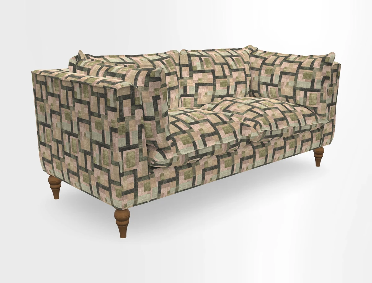 Aysgarth 3 Seater Sofa in Furrow Stripe Broad and Furrow Stripe Narrow Sunflower