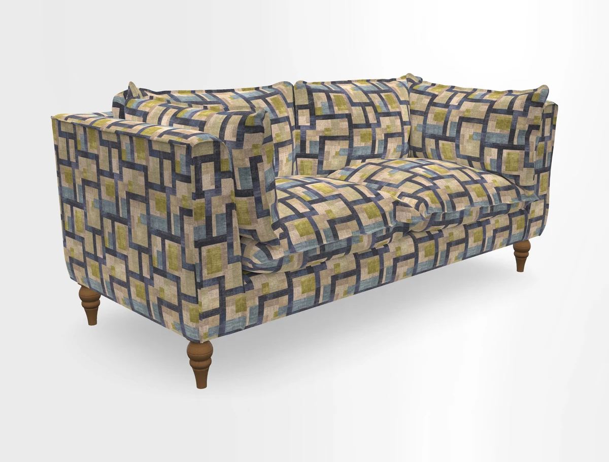 Aysgarth 3 Seater Sofa in Furrow Stripe Broad and Furrow Stripe Narrow Sunflower