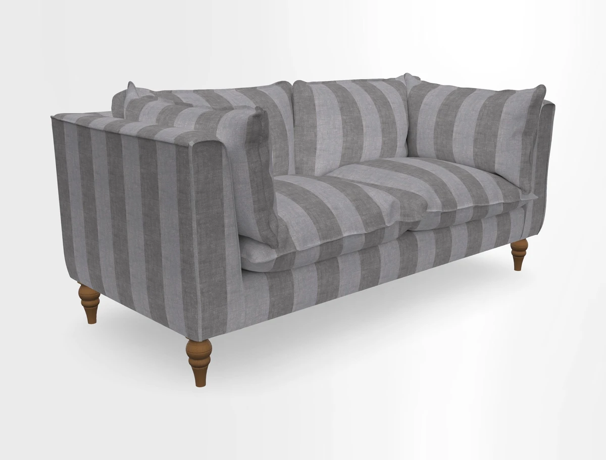 Aysgarth 3 Seater Sofa in Furrow Stripe Broad and Furrow Stripe Narrow Sunflower