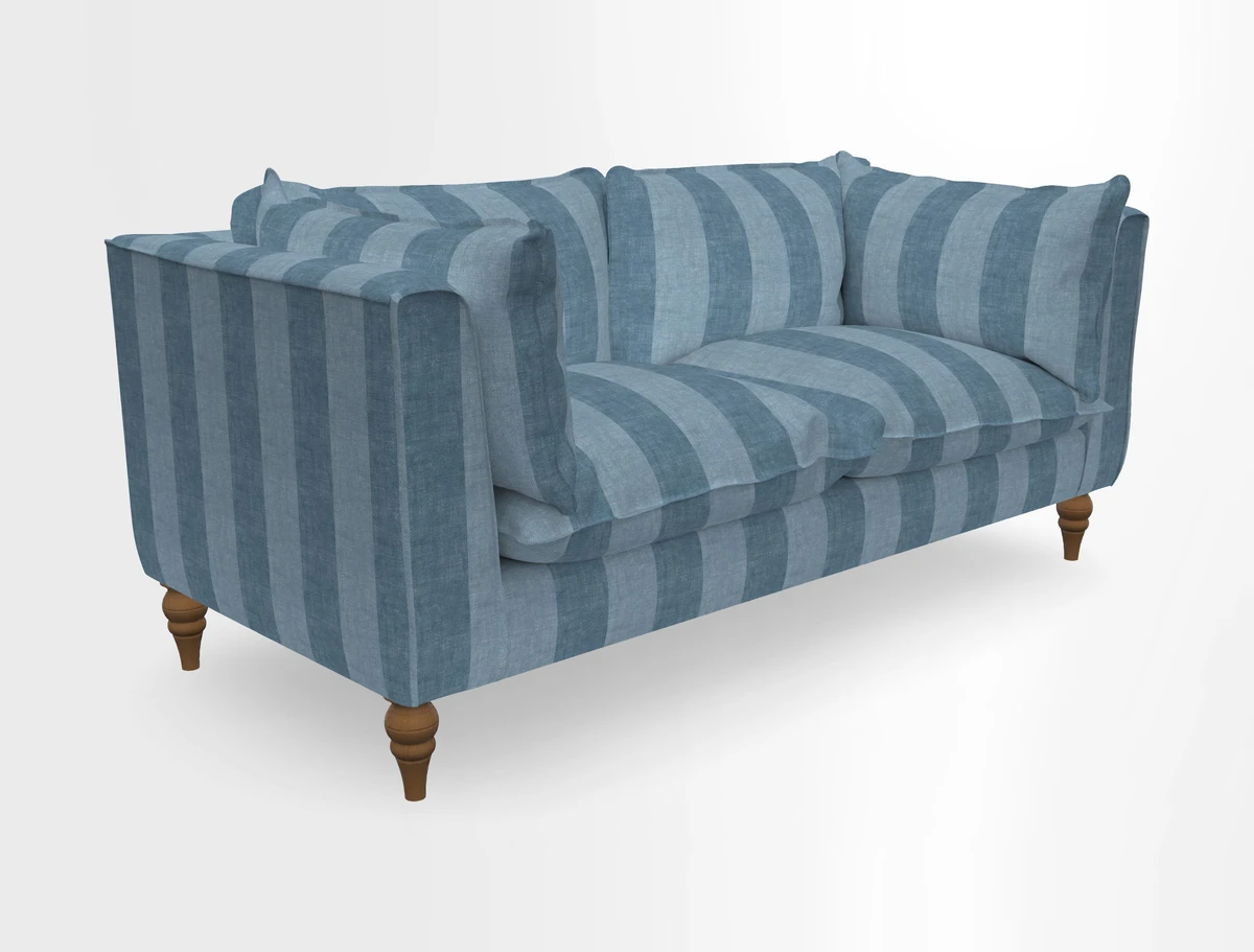 Aysgarth 3 Seater Sofa in Furrow Stripe Broad and Furrow Stripe Narrow Sunflower