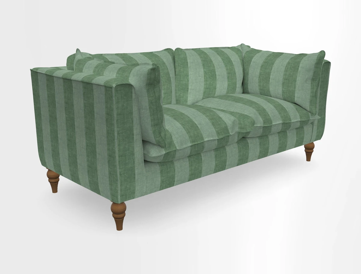 Aysgarth 3 Seater Sofa in Furrow Stripe Broad and Furrow Stripe Narrow Sunflower