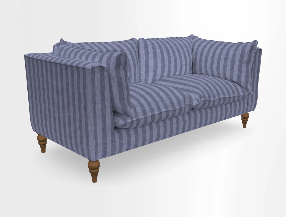 Aysgarth 3 Seater Sofa in Furrow Stripe Broad and Furrow Stripe Narrow Sunflower