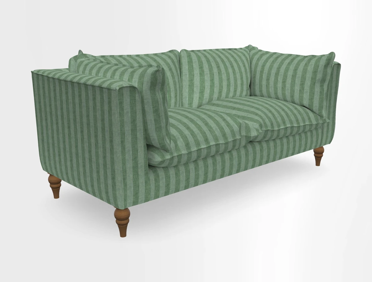 Aysgarth 3 Seater Sofa in Furrow Stripe Broad and Furrow Stripe Narrow Sunflower