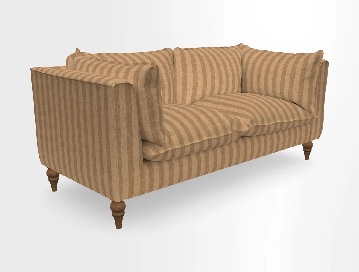 Aysgarth 3 Seater Sofa in Furrow Stripe Broad and Furrow Stripe Narrow Sunflower