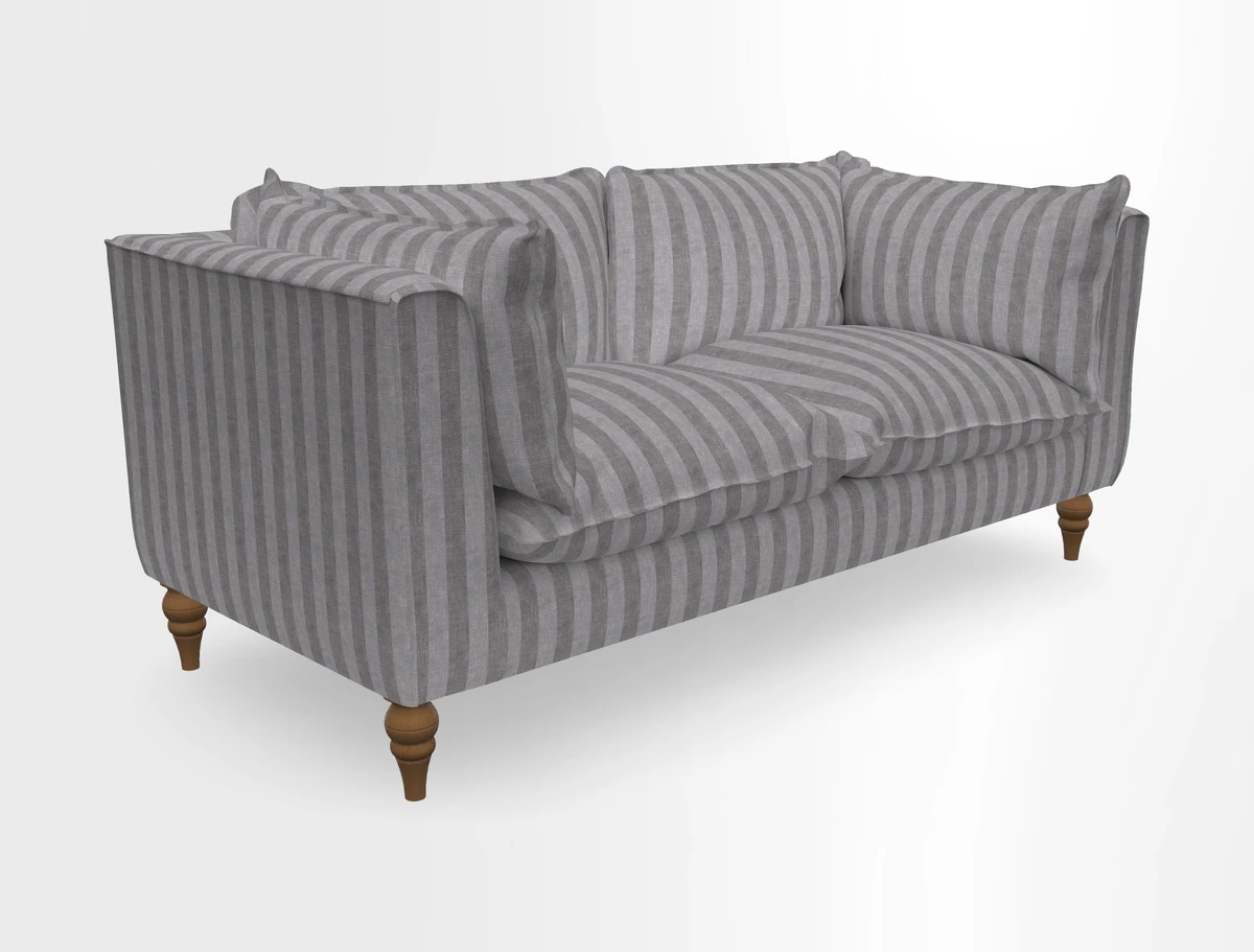 Aysgarth 3 Seater Sofa in Furrow Stripe Broad and Furrow Stripe Narrow Sunflower