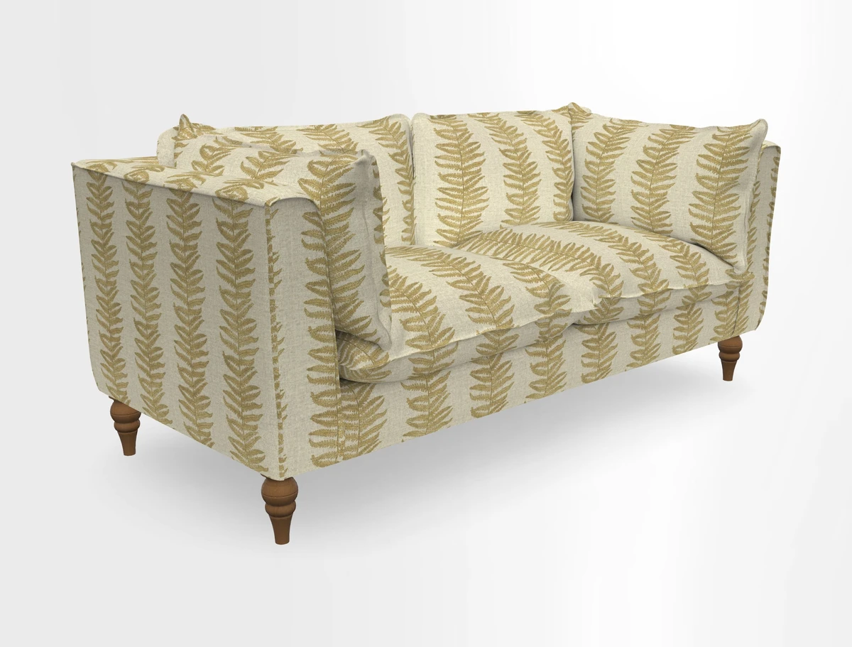 Aysgarth 3 Seater Sofa in Furrow Stripe Broad and Furrow Stripe Narrow Sunflower