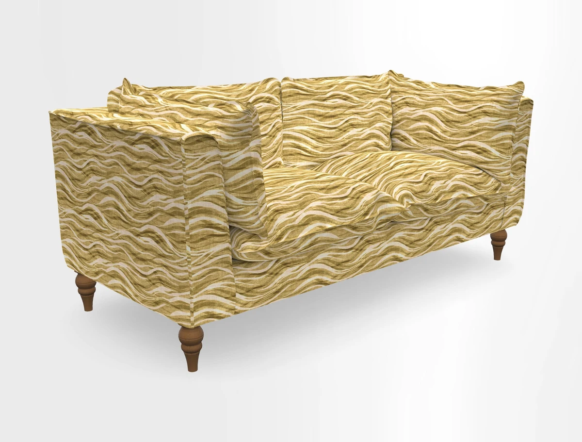 Aysgarth 3 Seater Sofa in Furrow Stripe Broad and Furrow Stripe Narrow Sunflower