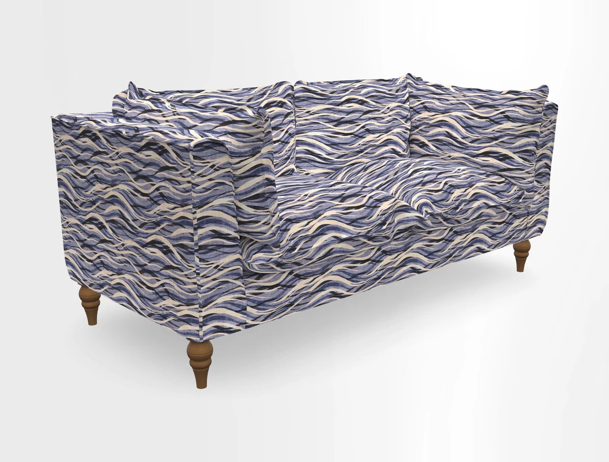 Aysgarth 3 Seater Sofa in Furrow Stripe Broad and Furrow Stripe Narrow Sunflower