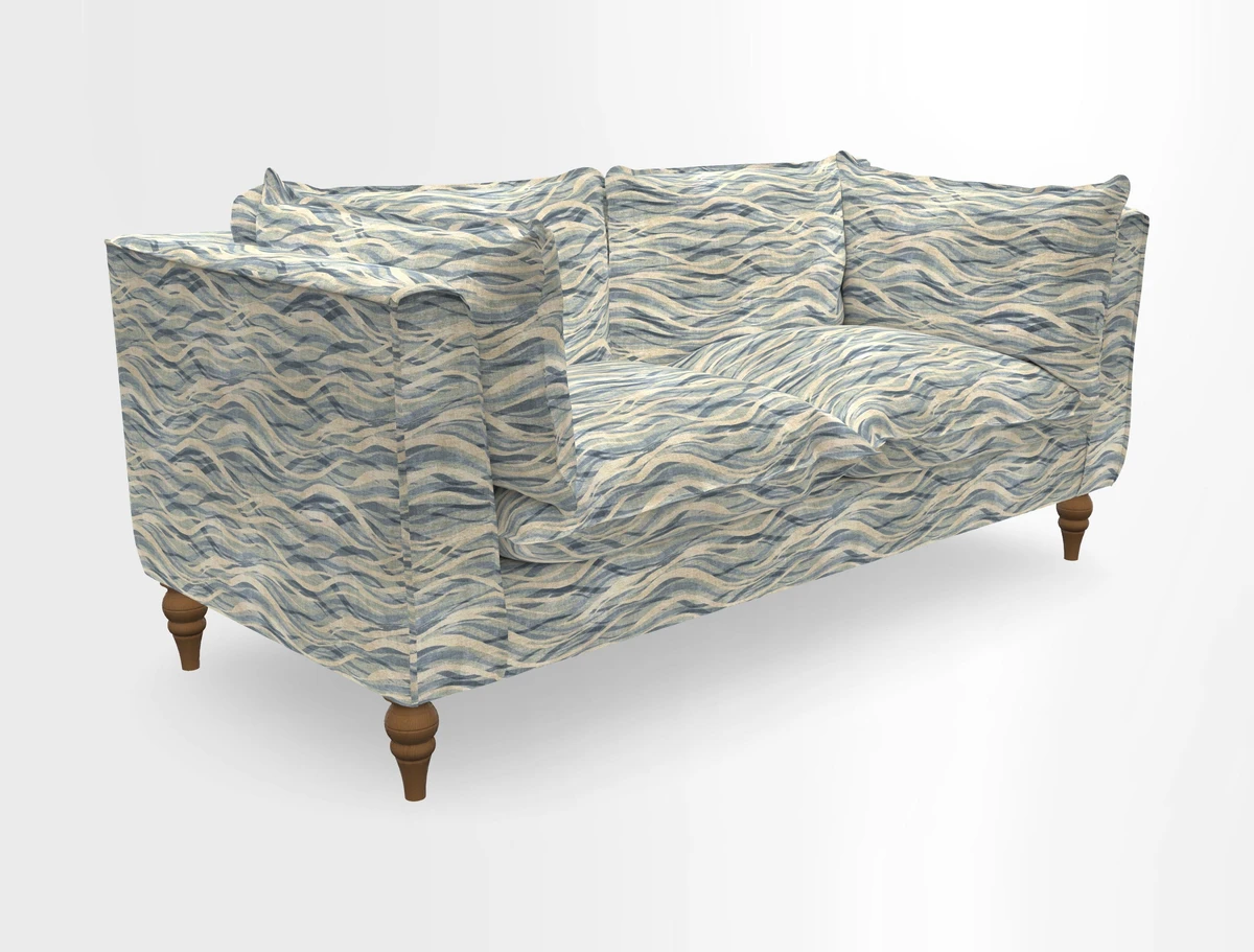 Aysgarth 3 Seater Sofa in Furrow Stripe Broad and Furrow Stripe Narrow Sunflower