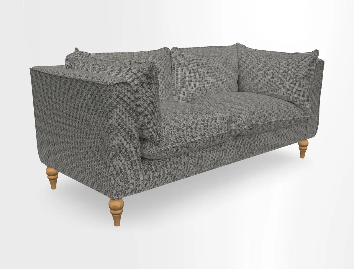 Aysgarth 3 Seater Sofa in Furrow Stripe Broad and Furrow Stripe Narrow Sunflower