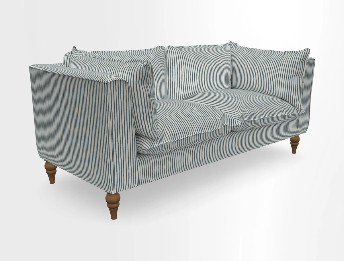 Aysgarth 3 Seater Sofa in Furrow Stripe Broad and Furrow Stripe Narrow Sunflower