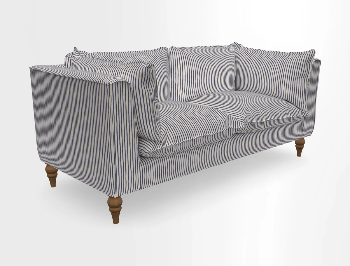 Aysgarth 3 Seater Sofa in Furrow Stripe Broad and Furrow Stripe Narrow Sunflower