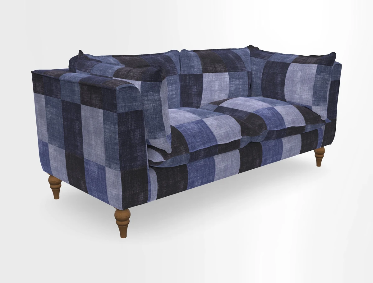 Aysgarth 3 Seater Sofa in Furrow Stripe Broad and Furrow Stripe Narrow Sunflower