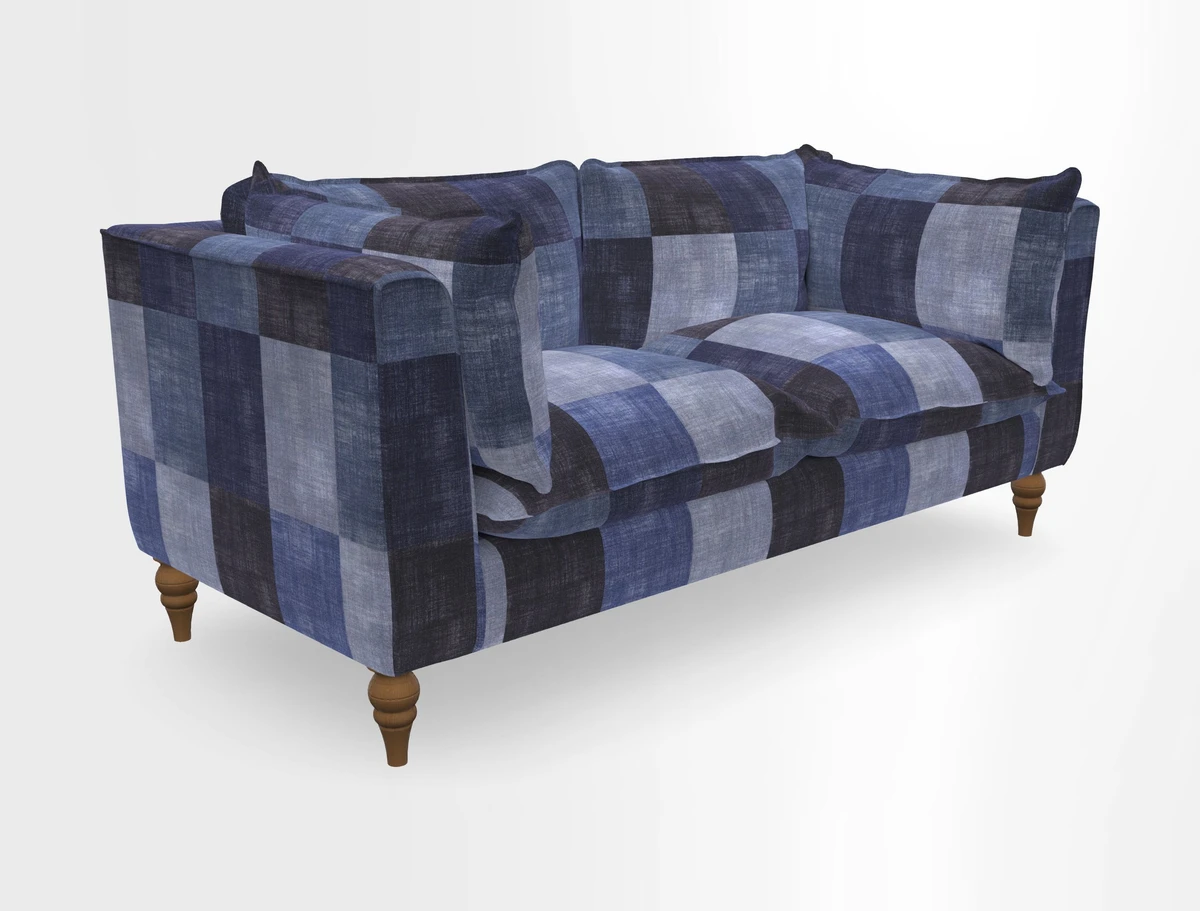 Aysgarth 3 Seater Sofa in Furrow Stripe Broad and Furrow Stripe Narrow Sunflower