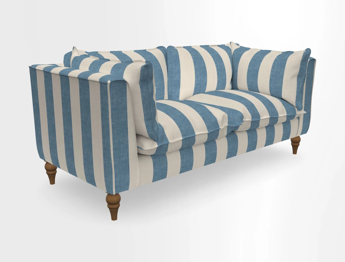 Aysgarth 3 Seater Sofa in Furrow Stripe Broad and Furrow Stripe Narrow Sunflower