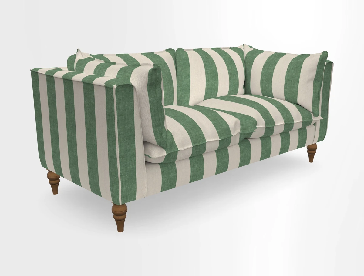 Aysgarth 3 Seater Sofa in Furrow Stripe Broad and Furrow Stripe Narrow Sunflower