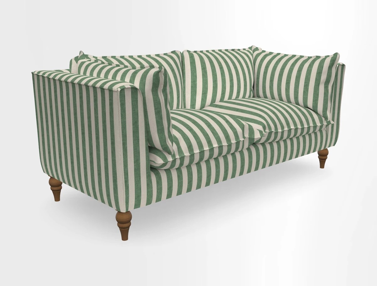 Aysgarth 3 Seater Sofa in Furrow Stripe Broad and Furrow Stripe Narrow Sunflower
