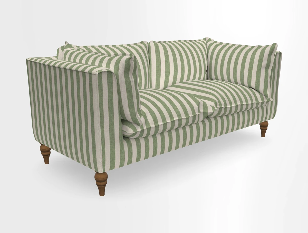 Aysgarth 3 Seater Sofa in Furrow Stripe Broad and Furrow Stripe Narrow Sunflower