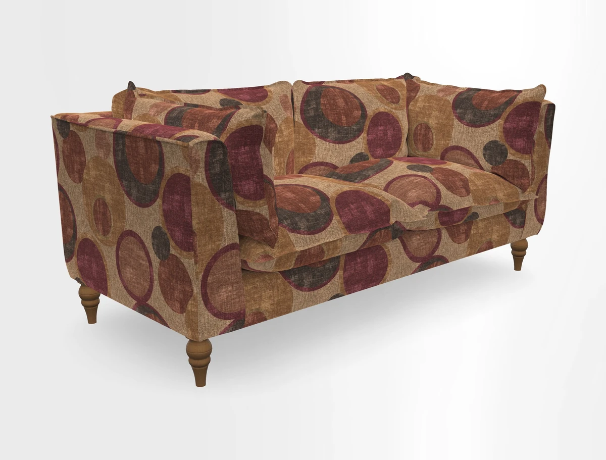 Aysgarth 3 Seater Sofa in Furrow Stripe Broad and Furrow Stripe Narrow Sunflower