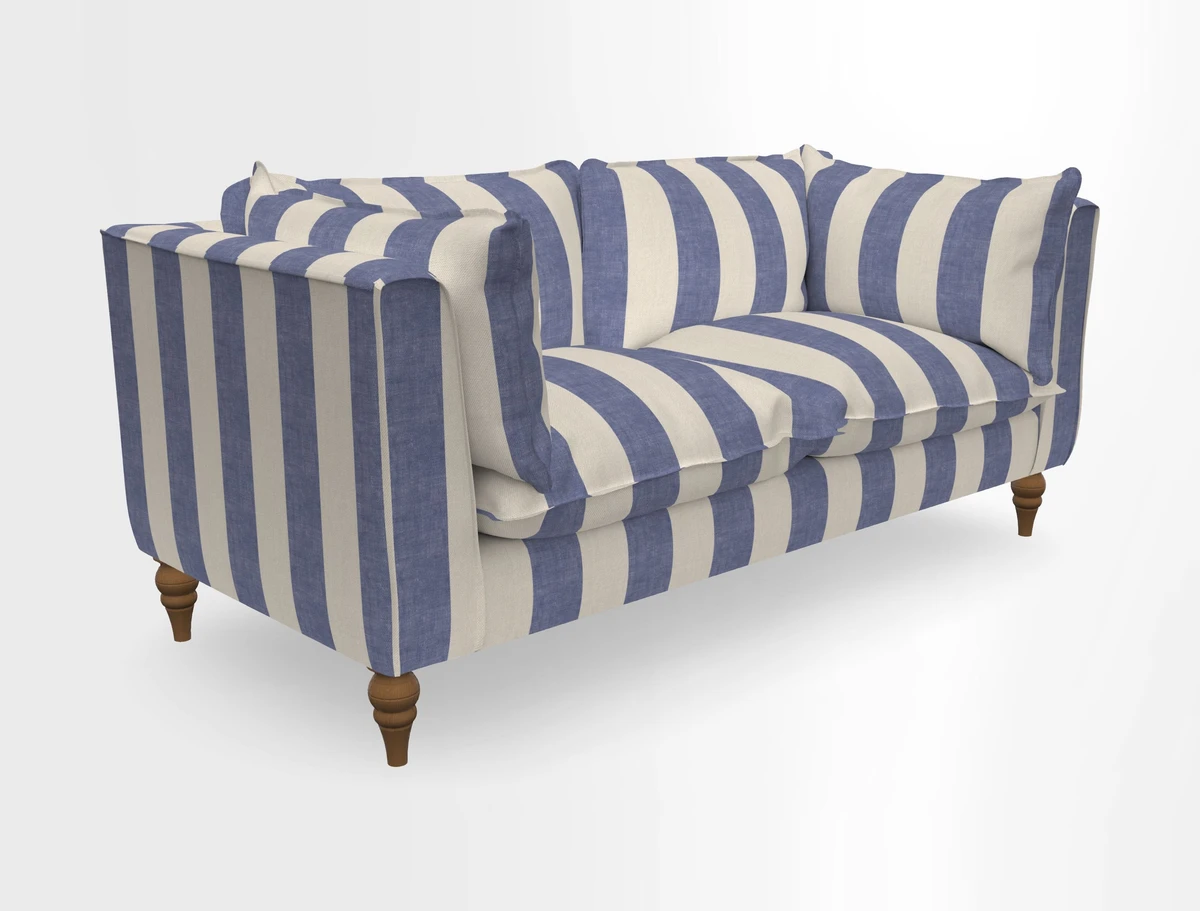 Aysgarth 3 Seater Sofa in Furrow Stripe Broad and Furrow Stripe Narrow Sunflower