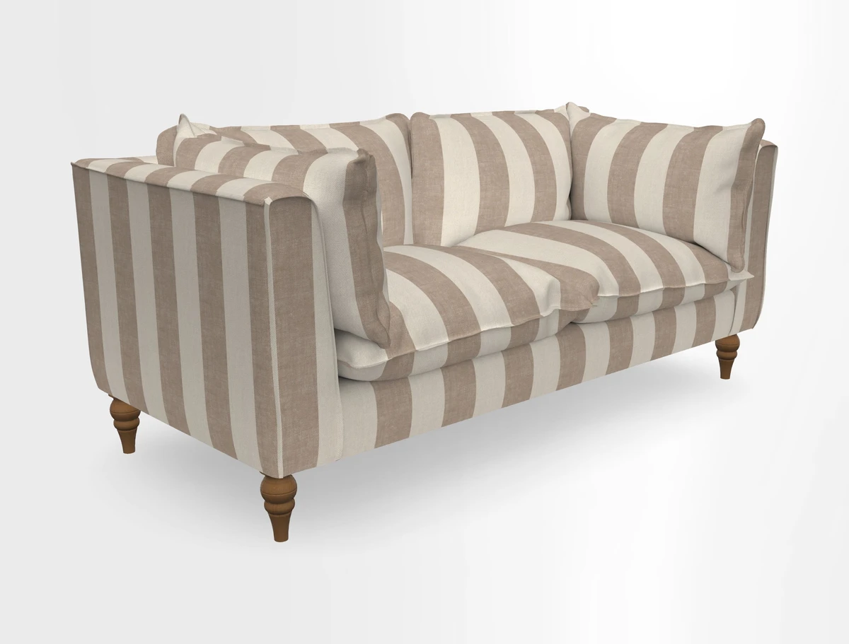 Aysgarth 3 Seater Sofa in Furrow Stripe Broad and Furrow Stripe Narrow Sunflower